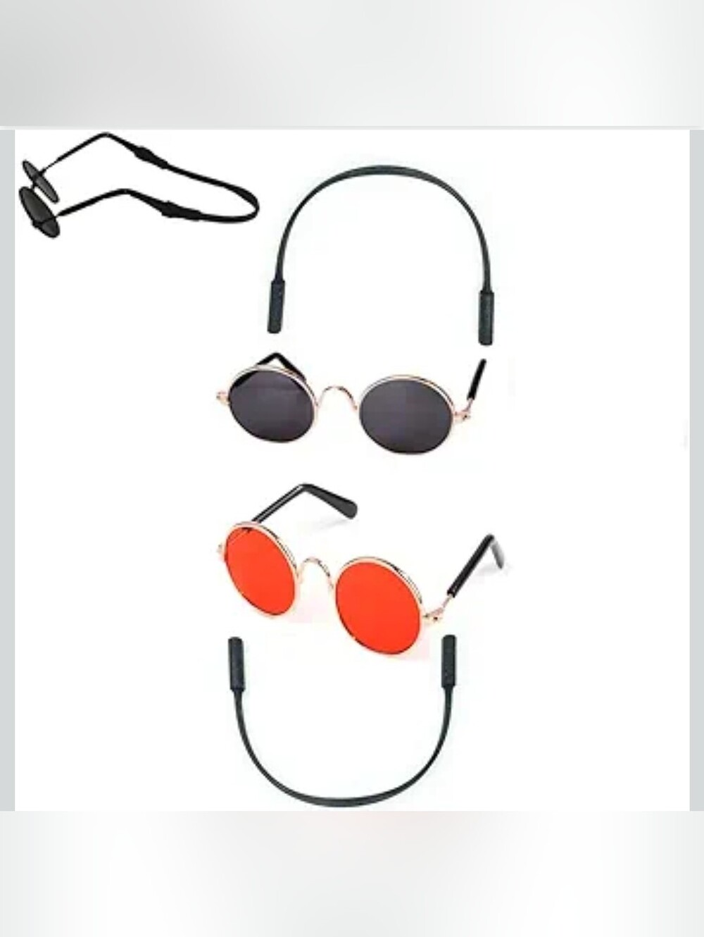 Cat/Dog Round Framed Sunglasses With Strap  2 Pack NEW